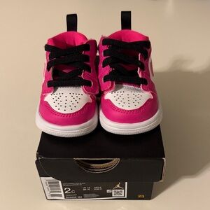 Nike Jordan 1 Low Alt in Fierce Pink/White-Black Sneakers 2C